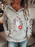 Women Plus Size Woven Autumn Hoodie