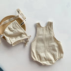 Baby Clothes Denim Sling Romper Infant Onesie Newborn One-piece 0-3 Years Old Complimentary Hat