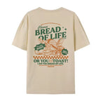 Bread of Life Funny Christian T-Shirt Bible Verse Inspirational Graphic Tee Loose Retro Jesus Faith Men Shirt Vintage Unisex Top