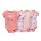 4Pieces Cotton Newborn Bodysuit Print Baby Girl Clothes 0-12M Cartoon Baby Boy Clothes Summer Short Sleeve Romper Bebes