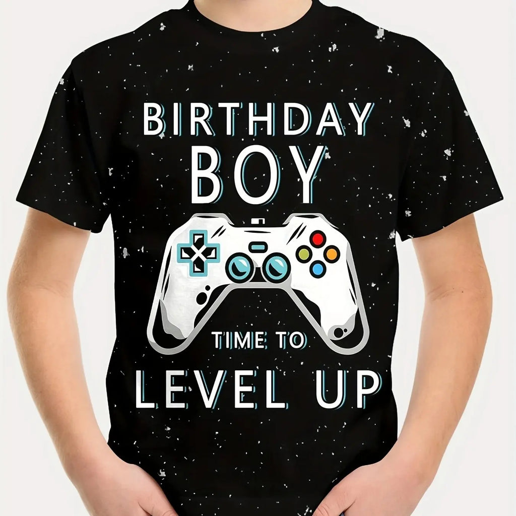 T-Shirts for Boys Short Sleeve 3D Gamepad Print Kids Summer Clothes Casual Fashion O-Neck Boys Tshirt Tops Children's Clothing