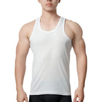 1pcs Pure Cotton Men Four Seasons Vest Teenagers Simple Fit Sports Fitness T-shirt Middle-aged Casual Sleeveless Tops L-4XL