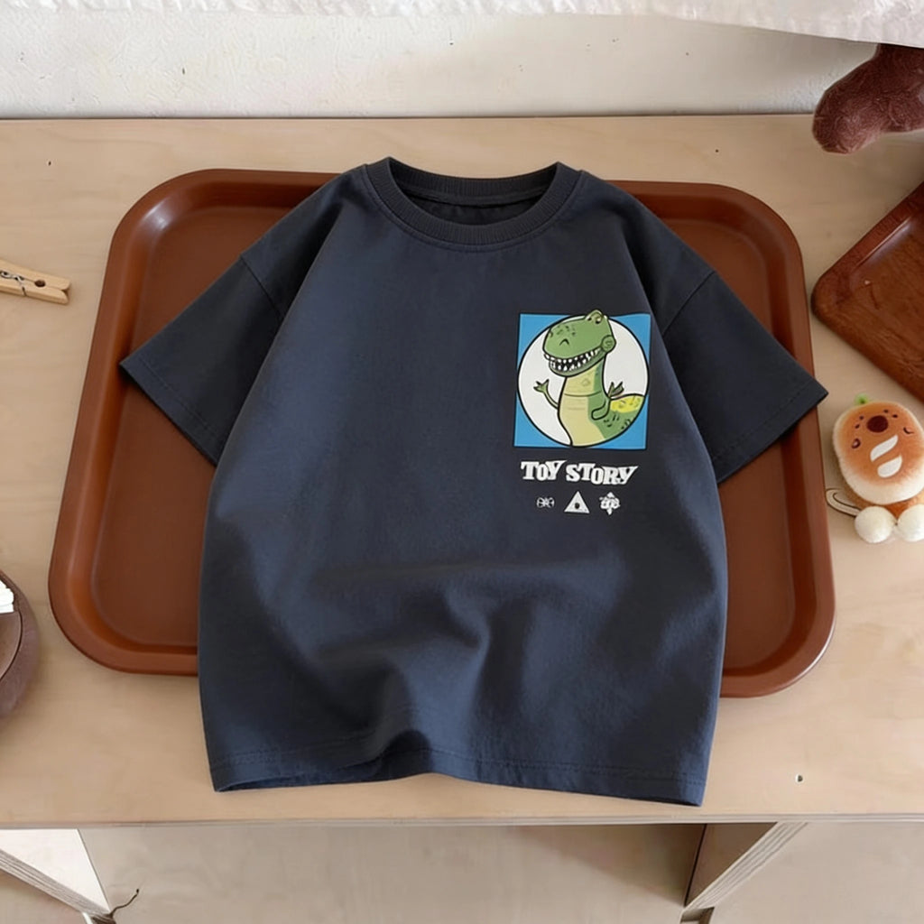 Summer Clothing Printed Cartoon Car Boys Tshirts Tops Short-sleeved Children's Wear Round Collar T-shirt Kids Costume T Shirts