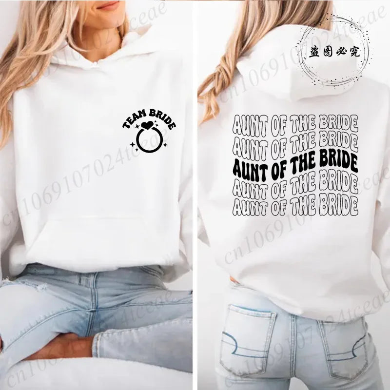 Personalized Womens Bridal Shower Print Hoodie Personalized Sweatshirt Tops Casual Pullover Hoodie Bachelorette Party Sportwear