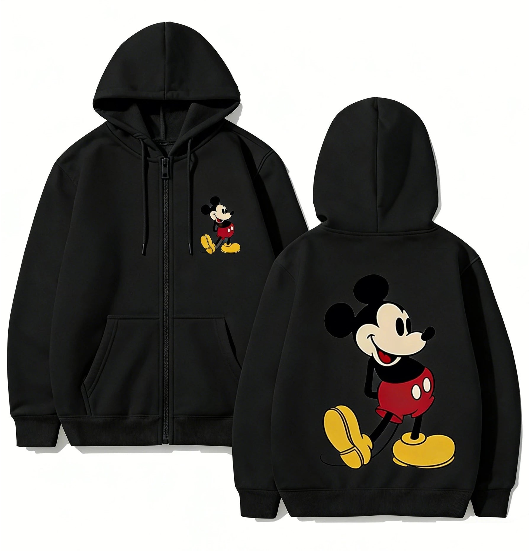 Disney Mickey Minnie Couple Hoodie Zip Up Graphic Print Sweatshirt Cartoon Jacket Casual Tops Streetwear 2026 Spring Autumn Y2k