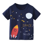 2 3 4 5 7 9 Years Summer Baby Boys Short Sleeve T-shirt Children Kids Cotton Cartoon Tops For Little Boys KF1022