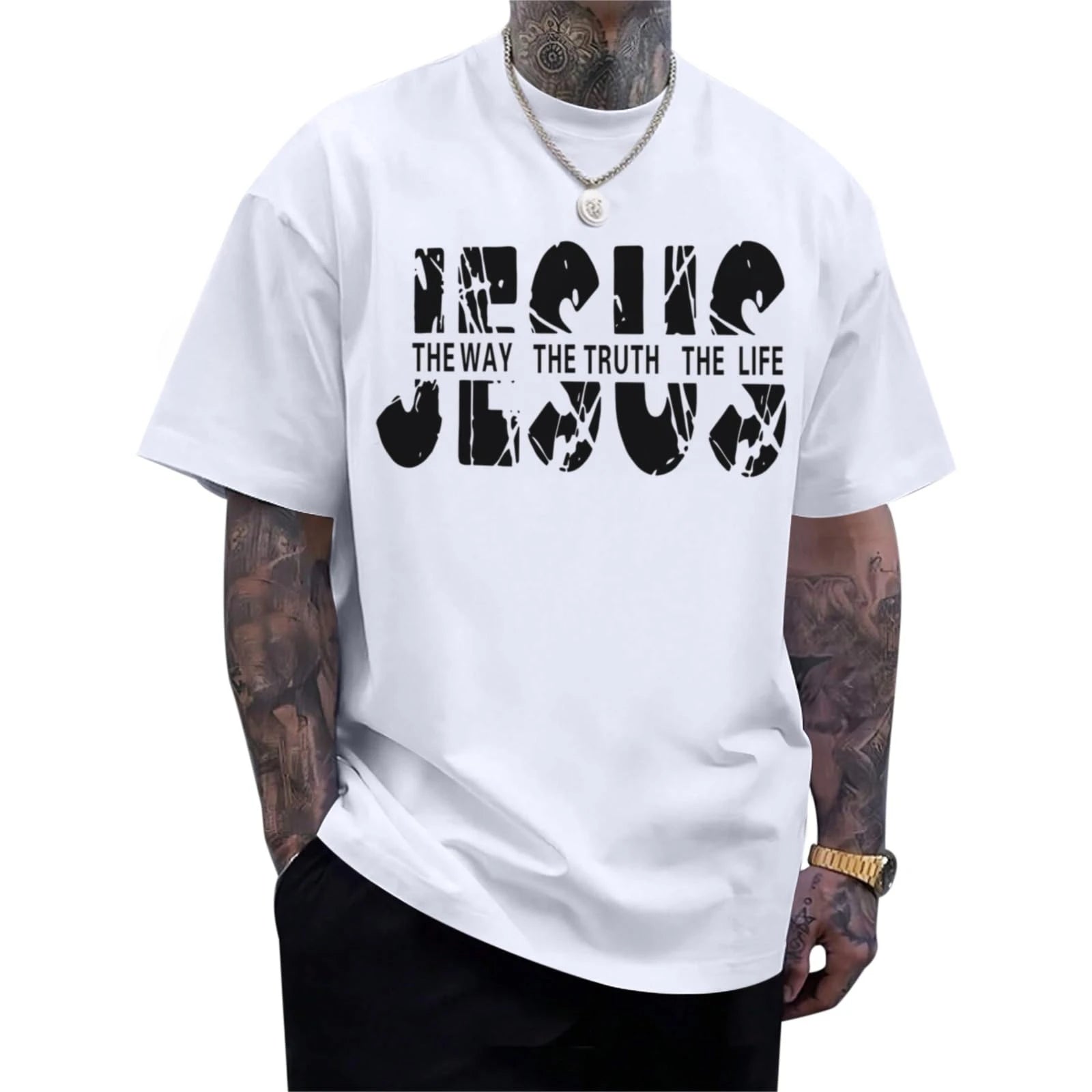 Christian Jesus Faith Shirts for Men God Religious Cross Bible Verse Inspirational Oversized Graphic Tees Tops Graphic T-Shirts
