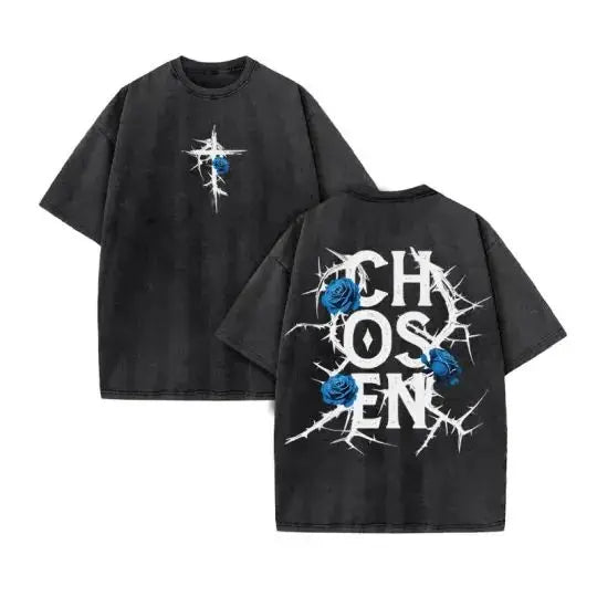Jesus Christian Design New Summer Men's Top T-shirt Wash Short Sleeve Street Print Vintage T-shirt Oversized for Men and Women