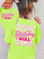 Girl Clothes Birthday Princess Printed Girls T-Shirt Happy Birthday Girl Party Outfit Tops Kids Short Sleeve Tshirt Kids Clothes