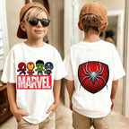 Kids Summer Cute Spider-Man Print Children's Short-Sleeved T-Shirt for Girls Boys 100% Cotton - Fashionable Short Sleeve