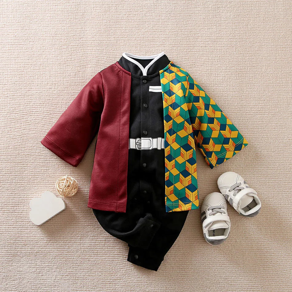 Baby Girl Boy Costume Anime Clothes Newborn Romper Infant Luffy Akatsuki Vegeta Cosplay Jumpsuit Toddler Halloween Costume 0-18M