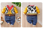 Newborn Knitted Baby Onesie Cartoon Boy Toddler Jumpsuit Romper Spring and Autumn Cute Cool Soft Comfortable Style Round Neck