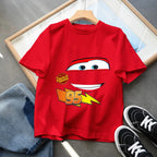 Hot Sale Car Pixar Lightning McQueen Print Cute Kids T-Shirts Girls Clothes Baby Boys Short Sleeve T Shirt Summer Children Tops