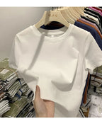 Women T Shirt Girls T-Shirt Woman Clothes Tops Cotton Tshirt Female Short Sleeve Spring Tee Sexy Y2k Top White