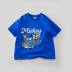 Disney Mickey Boys T Shirts Short Sleeved Tops Cartoon Cotton Kids Clothing Summer Casual Simple Children Tees Toddler Costume