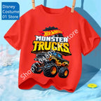 Summer Kids T Shirt Hot Wheels T-shirt Boys Girls Short Sleeve Tops Cartoon Cars Graphic Trucks Print T-shirt Children Clothing
