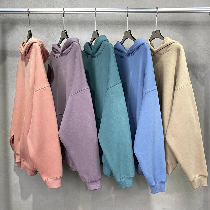 Plus Size Europe, America, Autumn and Winter Velvet Warm Thickened Retro Loose Casual Hoodie Couple Solid Color Sweater Tide