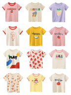 2025 Summer 2-8 Years Kids Girl Shorts Sleeve T-shirts Printed Little Girl Top Baby Girl T Shirts Children Toddler Girl Clothes