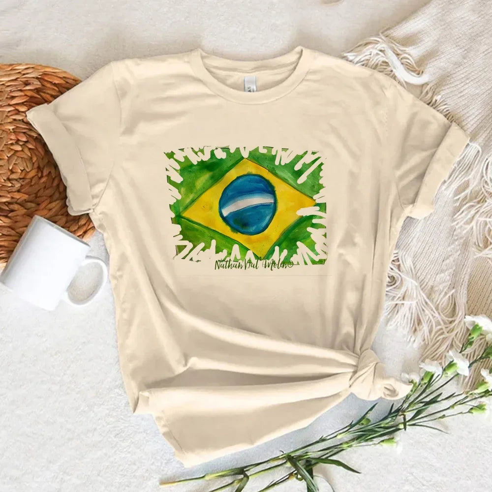 Women T-shirts   Brazil T-shirts Women Y2K Graphic Funny Tee Female Harajuku Clothes