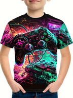 T-Shirts for Boys Short Sleeve 3D Gamepad Print Kids Summer Clothes Casual Fashion O-Neck Boys Tshirt Tops Children's Clothing