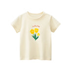 2025 Summer 2-8 Years Kids Girl Shorts Sleeve T-shirts Printed Little Girl Top Baby Girl T Shirts Children Toddler Girl Clothes