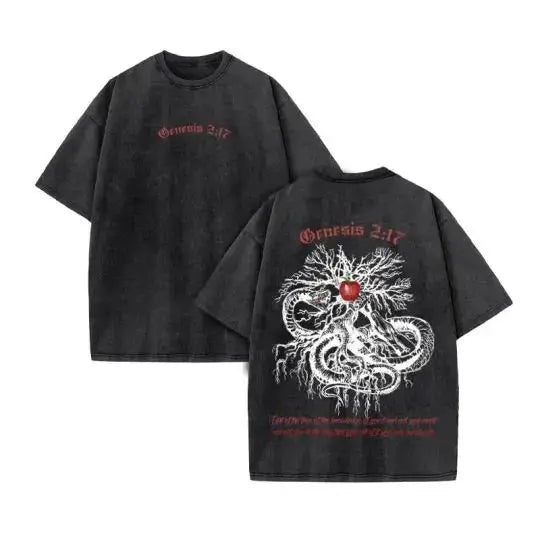 Jesus Christian Design New Summer Men's Top T-shirt Wash Short Sleeve Street Print Vintage T-shirt Oversized for Men and Women