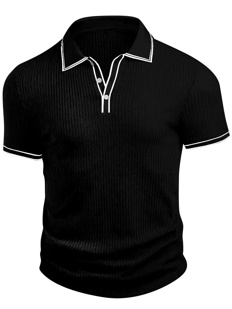 New Men's Polo Short-sleeved Shirt Solid Color For Men Business Casual And Trendy Summer New Men's Short-sleeved Polo Shirt