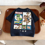Summer Clothing Printed Cartoon Car Boys Tshirts Tops Short-sleeved Children's Wear Round Collar T-shirt Kids Costume T Shirts