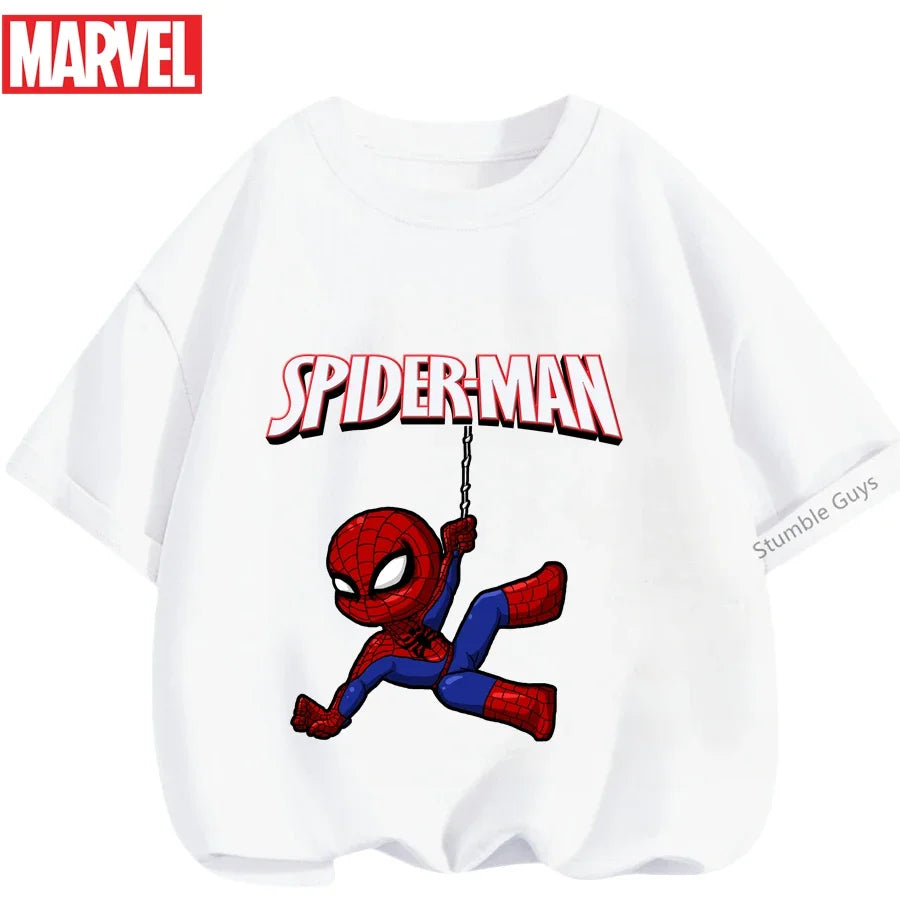 Boys Spiderman Clothes Girls Spider-Man Graphic T-Shirt Ages 3-14 Summer Marvel Kids Casual Tops