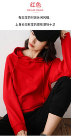 Women Hoodies 100% Cotton Spring Autumn Loose Long Sleeve Pullovers Solid Casual Ladies Outerwear Hooded Hoodie Womens Clothing