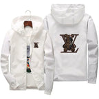 Spring and autumn casual printed zipper hooded jacket, fashionable new windproof and waterproof men's outdoor sportswear