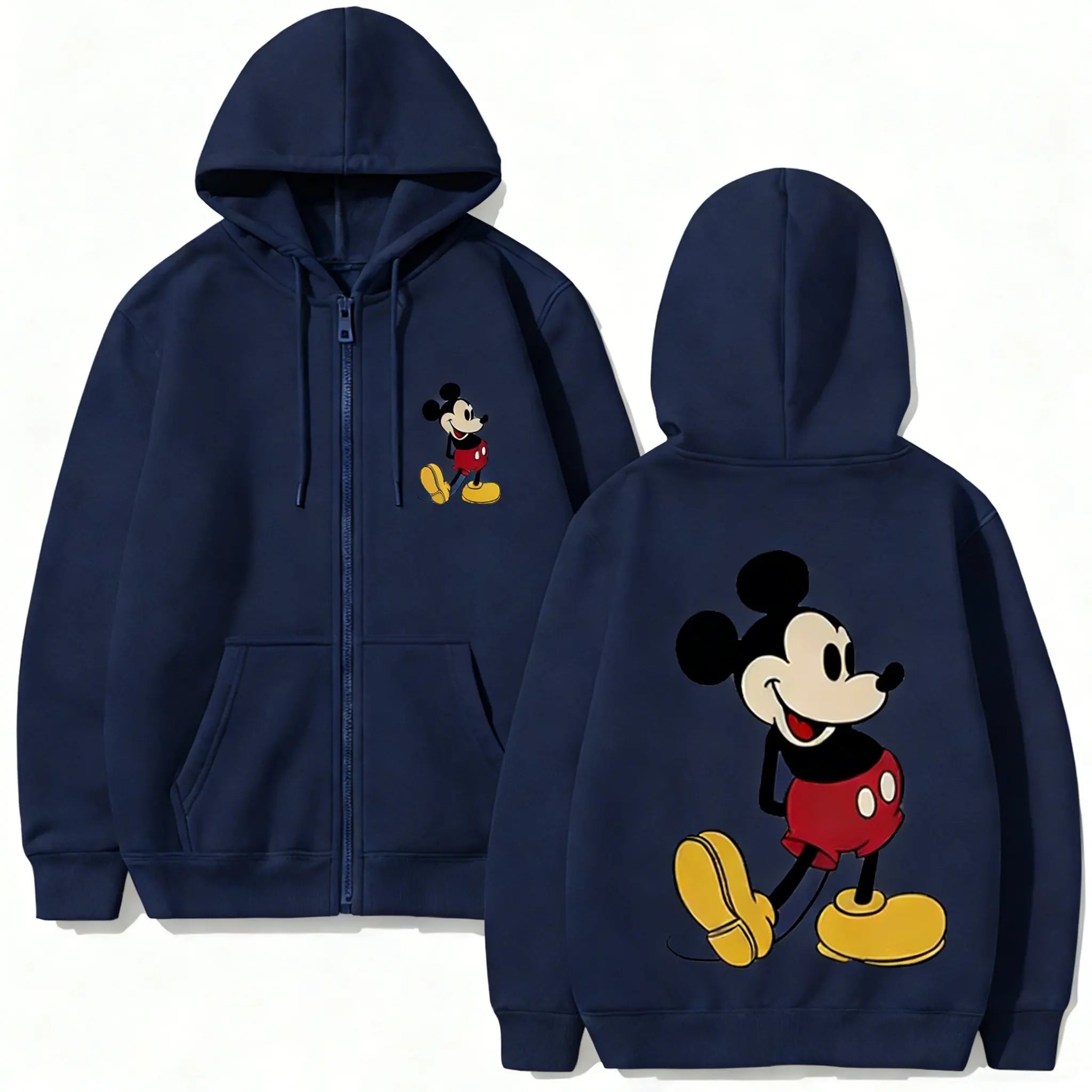 Disney Mickey Minnie Couple Hoodie Zip Up Graphic Print Sweatshirt Cartoon Jacket Casual Tops Streetwear 2026 Spring Autumn Y2k