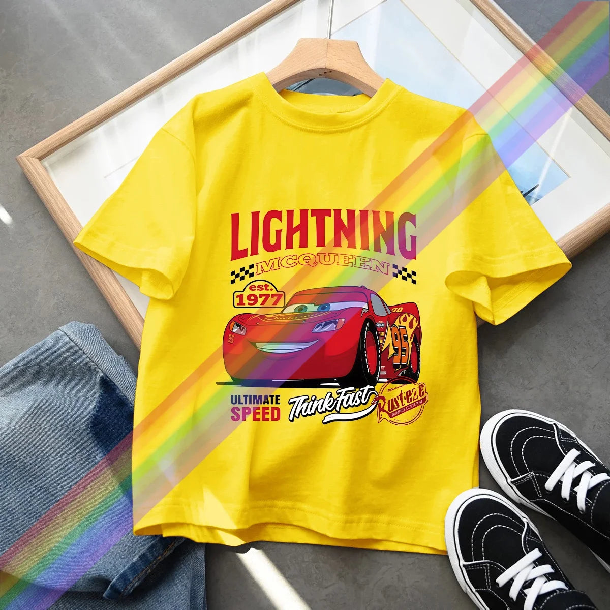 Hot Sale Car Pixar Lightning McQueen Print Cute Kids T-Shirts Girls Clothes Baby Boys Short Sleeve T Shirt Summer Children Tops