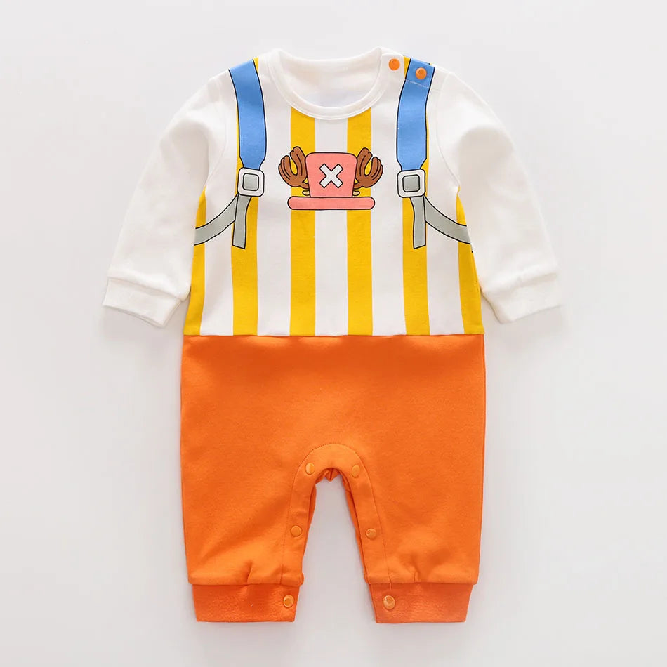 Baby Girl Boy Costume Anime Clothes Newborn Romper Infant Luffy Akatsuki Vegeta Cosplay Jumpsuit Toddler Halloween Costume 0-18M