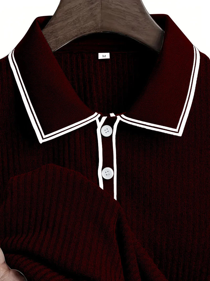 New Men's Polo Short-sleeved Shirt Solid Color For Men Business Casual And Trendy Summer New Men's Short-sleeved Polo Shirt