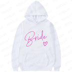 Team Bride Matching Hoodies Women Soft Casual Bridesmaid Bachelorette Party Gift Hooded Sweatshirts Wedding Group Outfits Tops