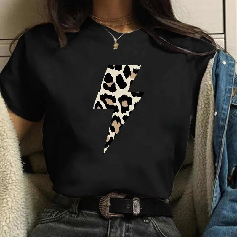 2024 Plus Size Womens Cartoon Graphic Star Printing T-shirts 90s Girls Style Casual Fashion Aesthetic Printed Female Top Tees