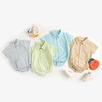 Sanlutoz Cotton Baby Boys Bodysuits Fashion Newborn Clothes for Baby Boy Short Sleeve Summer Baby Clothing Plaid