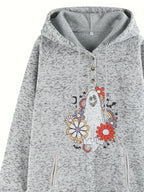 Women Plus Size Woven Autumn Hoodie