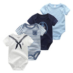 4Pieces Cotton Newborn Bodysuit Print Baby Girl Clothes 0-12M Cartoon Baby Boy Clothes Summer Short Sleeve Romper Bebes