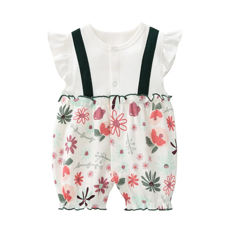 3-18 Month baby Summer clothes rompers girls overalls short Sleeve bodysuit cotton baby clothing jumpsuit newborn Girl onesies