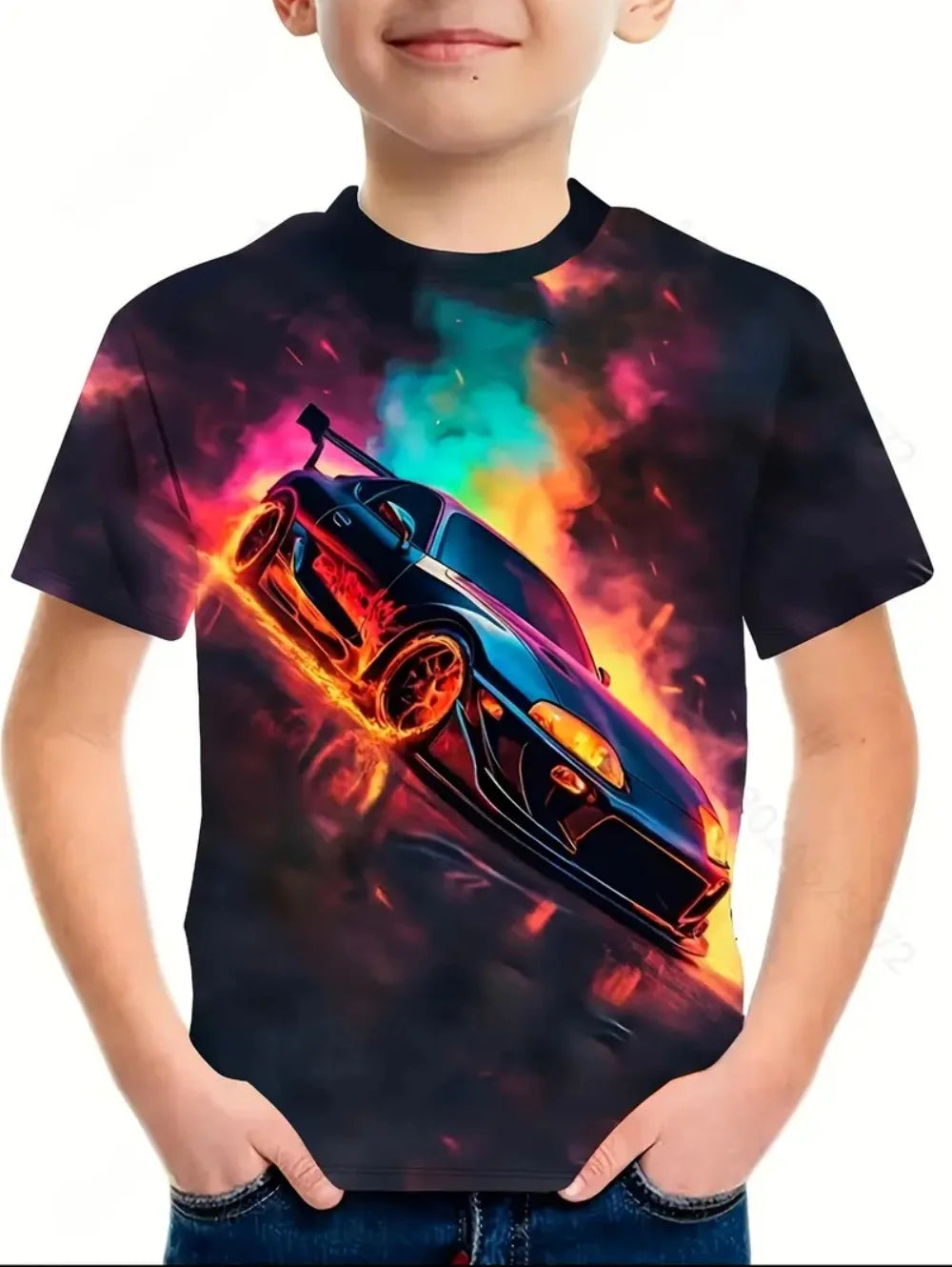Racing Cars Graphic Printe T Shirts Boys Girls Gift Kids Short Sleeve Tops for Children Clothes from 2 to 8 Years Boys T-Shirts