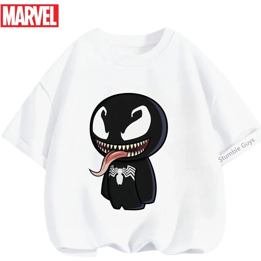 Summer Boys Girls Hulk T-Shirt 3-14 Years Marvel Super Hero Kids Spiderman Breathable Short Sleeve Avengers Soft Tee