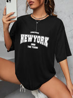 When 1968 The New York Is Young  Woman Tshirts Creativity Streettshirt Individual Casual Clothes Plus Size Aesthetic Clothes