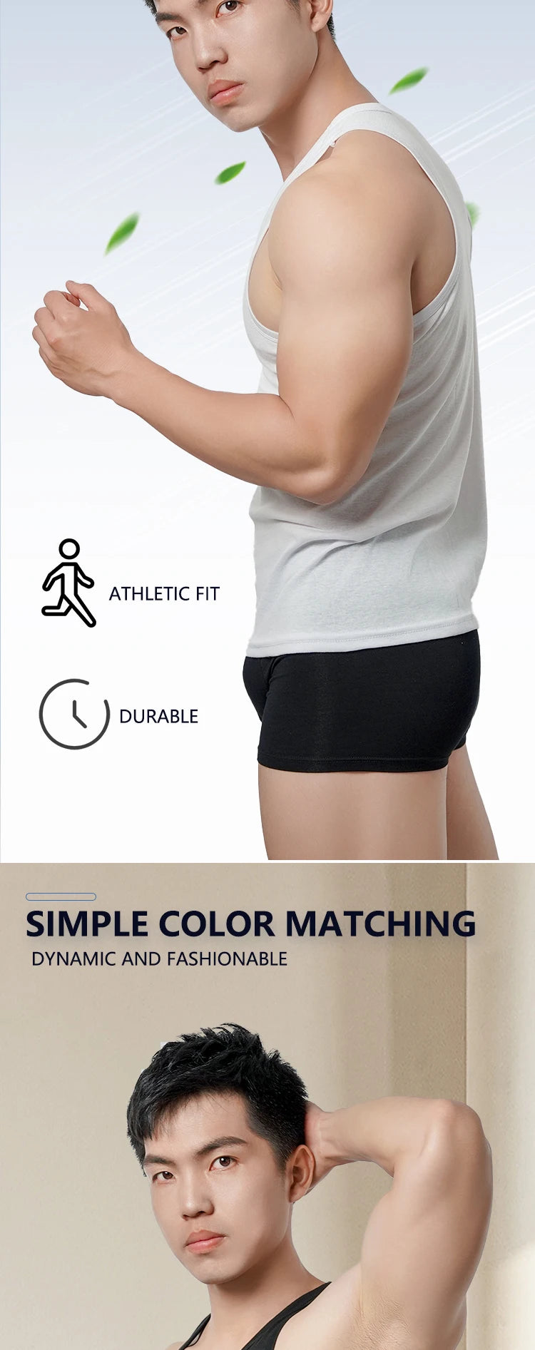 1pcs Pure Cotton Men Four Seasons Vest Teenagers Simple Fit Sports Fitness T-shirt Middle-aged Casual Sleeveless Tops L-4XL