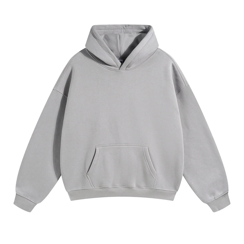 Plus Size Europe, America, Autumn and Winter Velvet Warm Thickened Retro Loose Casual Hoodie Couple Solid Color Sweater Tide