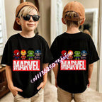 Kids Summer Cute Spider-Man Print Children's Short-Sleeved T-Shirt for Girls Boys 100% Cotton - Fashionable Short Sleeve