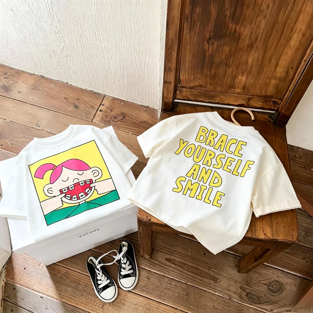 Toddler Fast Tires Race Car Print Double Sided T Shirt Boys Girls Cotton Short Sleeve Tee Trendy Racing Graphic Casual Kids Tops