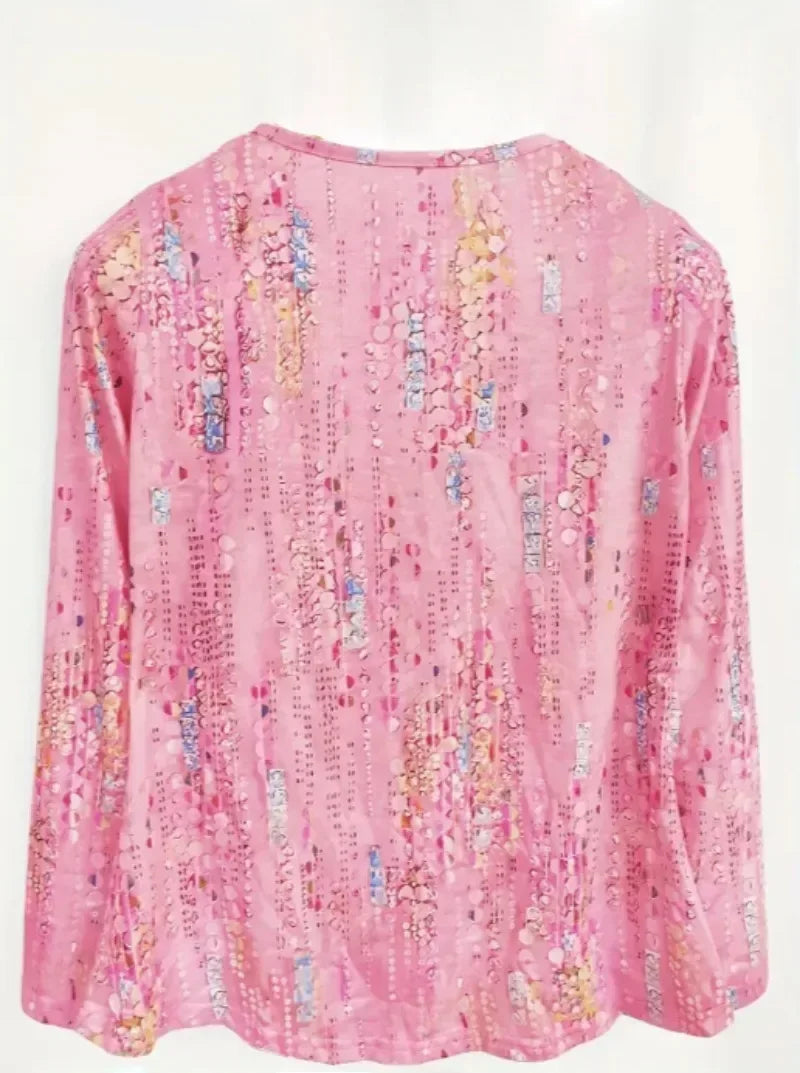 Women's Plus Size 1XL-5XL Fashion Quarter Sleeved Round Neck T-shirt Ladies Casual Top Spring Summer  Fashionable T-shirt