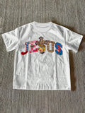 Religious Faith Multicolor Cross & Jesus Text Graphic Printed Short Sleeved Round Neck Y2k Tshirt Men Clothing in Top & Tees